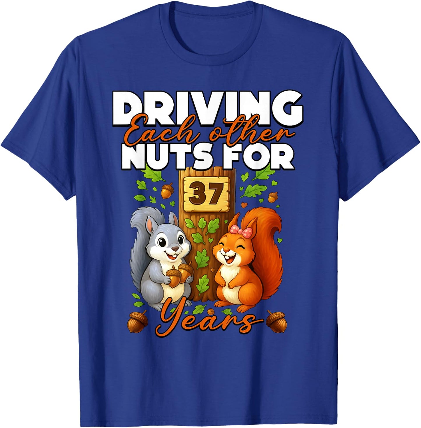 37 Years Couple 37th Wedding Anniversary Matching Squirrel T-Shirt - T-Shirt | Royal
