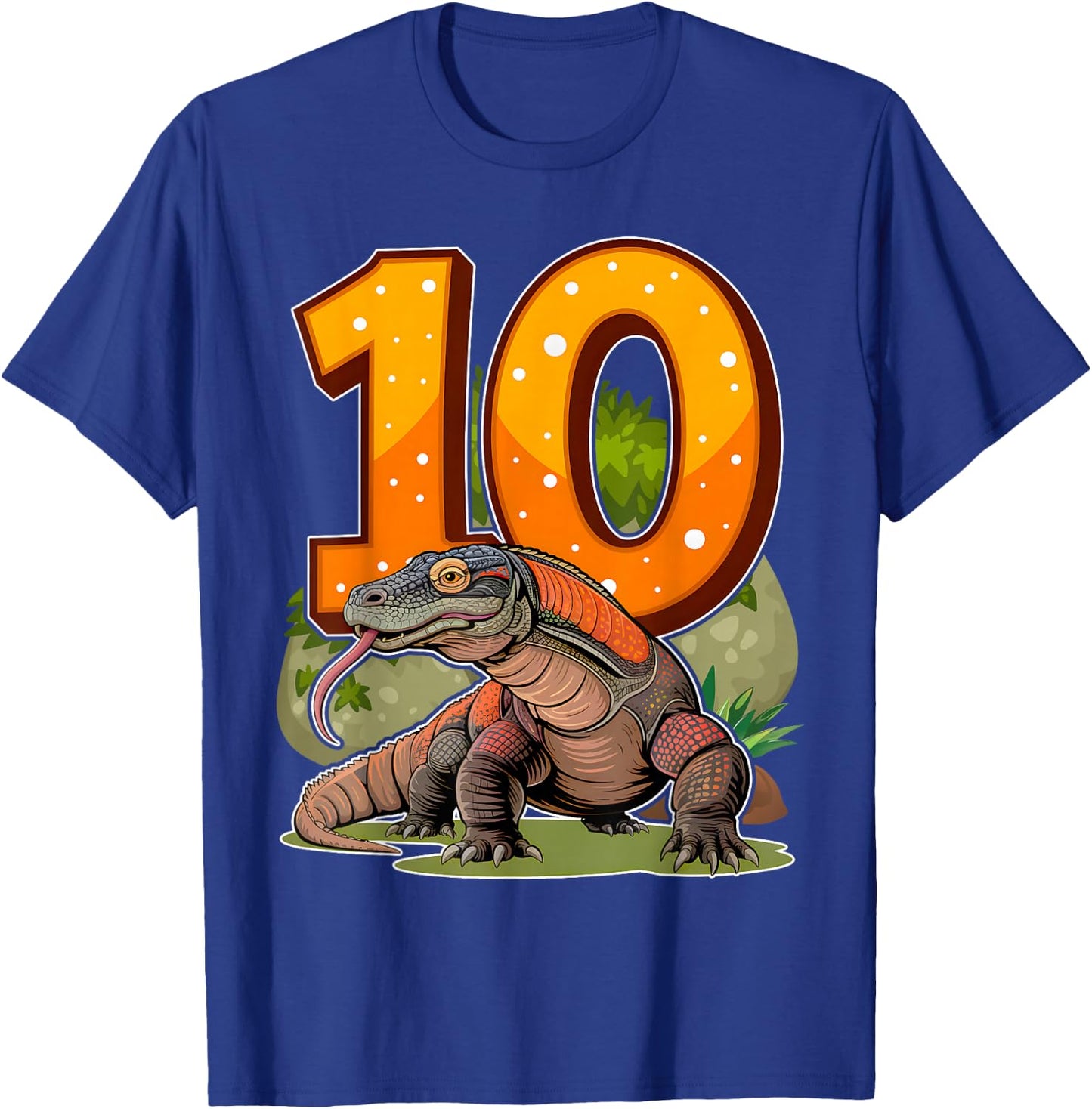 10 Year Old Komodo Dragon Reptile 10th Birthday Party B-Day T-Shirt - T-Shirt | Royal