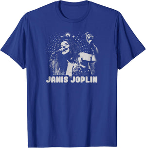 Janis Joplin Rock Music Soul Blues Spiritual Mono T-Shirt - T-Shirt | Royal