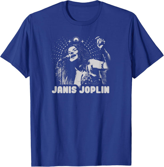 Janis Joplin Rock Music Soul Blues Spiritual Mono T-Shirt - T-Shirt | Royal
