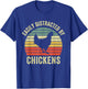 Easily Distracted By Chickens Funny Vintage Chicken Farm T-Shirt - T-Shirt | Royal