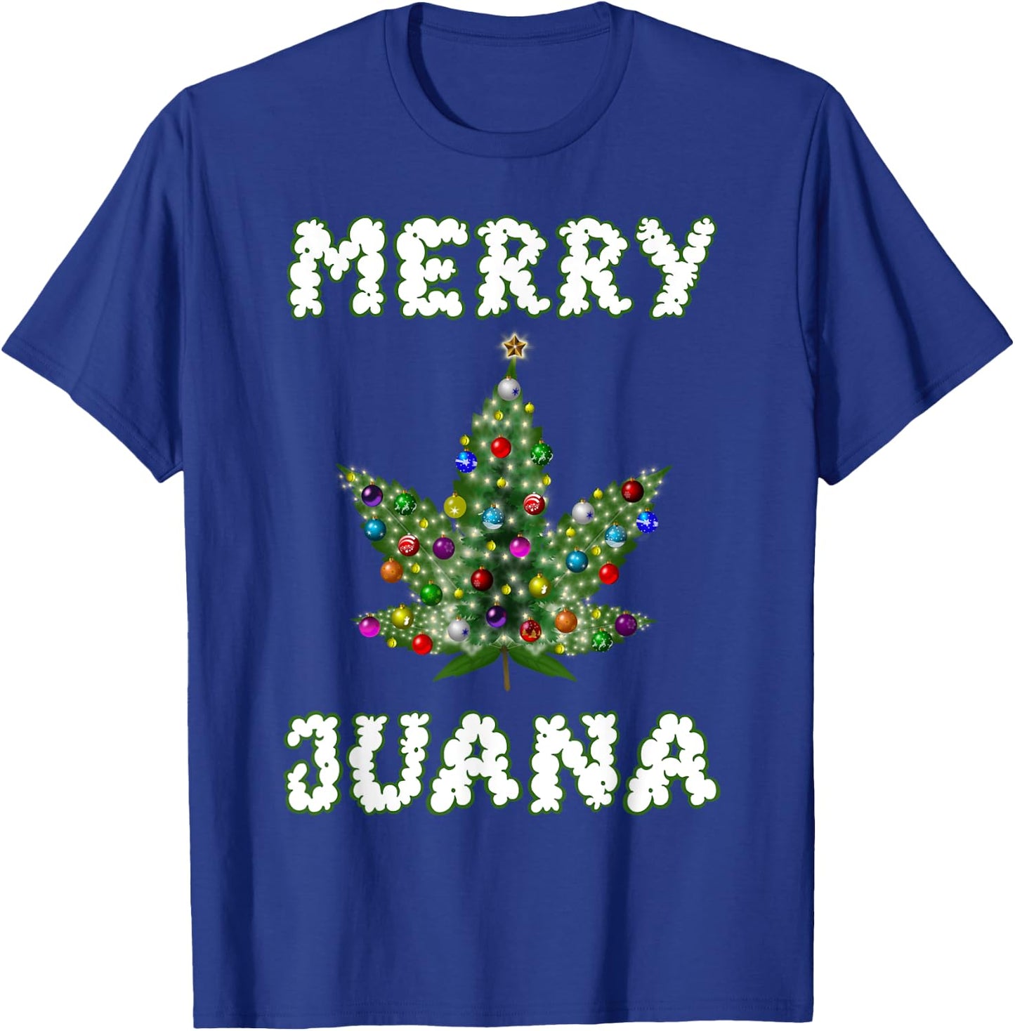 Marijuana Christmas Tree Pot Weed Leaf THC Gift T-Shirt - T-Shirt | Royal