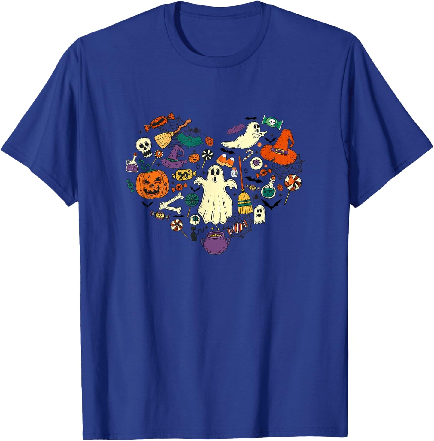 Halloween Heart Women Cute Vintage Graphic Halloween Party T-Shirt - T-Shirt | Royal