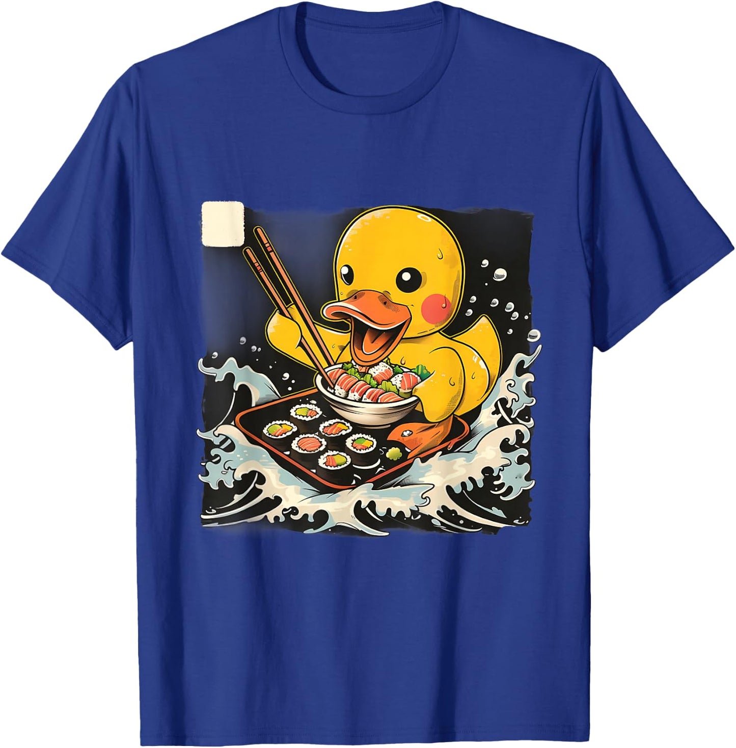 Rubber Duck Sushi Lover Rubber Duckling Ocean Great Wave T-Shirt - T-Shirt | Royal