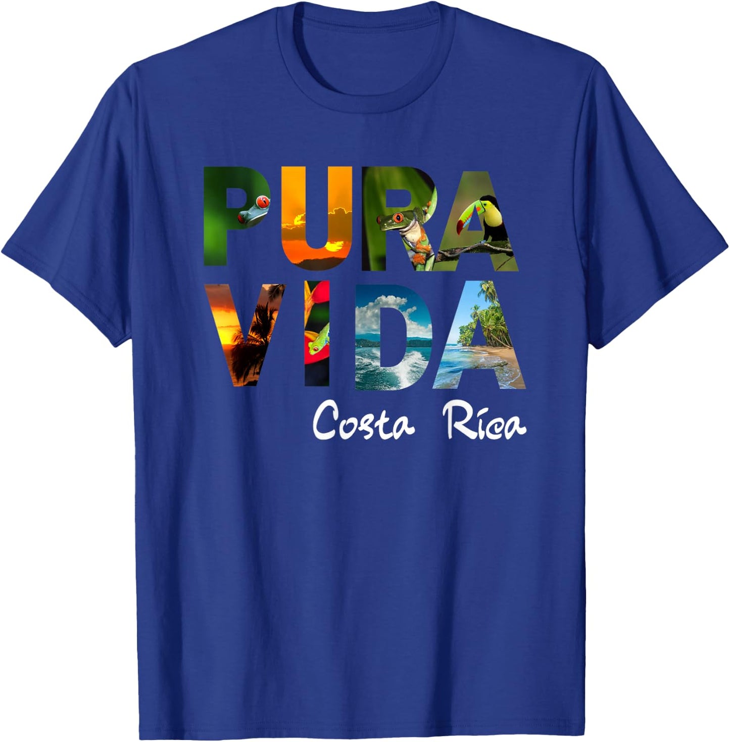 Pura Vida Costa Rica Men Women Kids Friend Gift Souvenir T-Shirt - T-Shirt | Royal