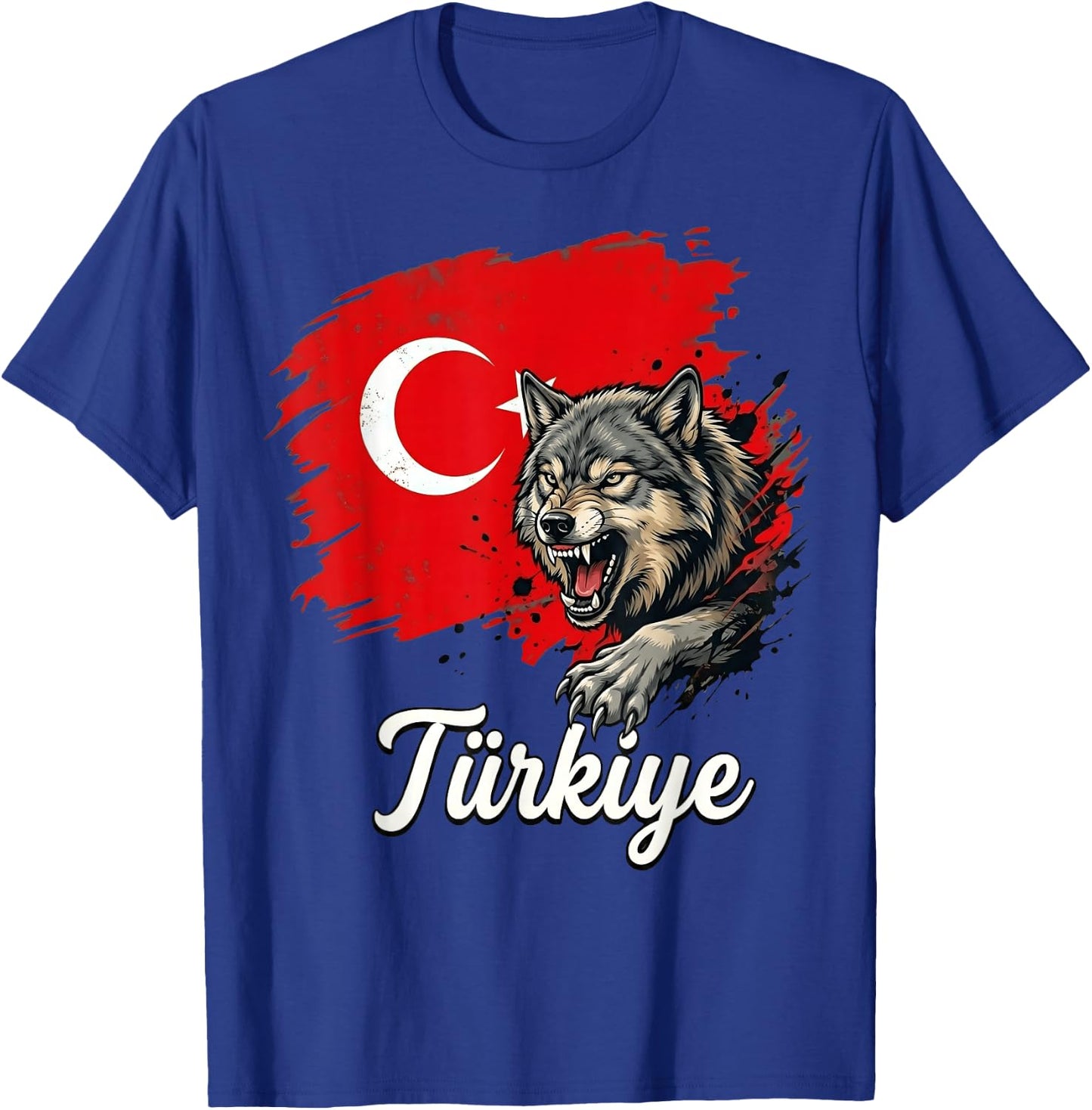 Fierce Wolf Türkiye Flagge Patriot Türkei T-Shirt - T-Shirt | Royal