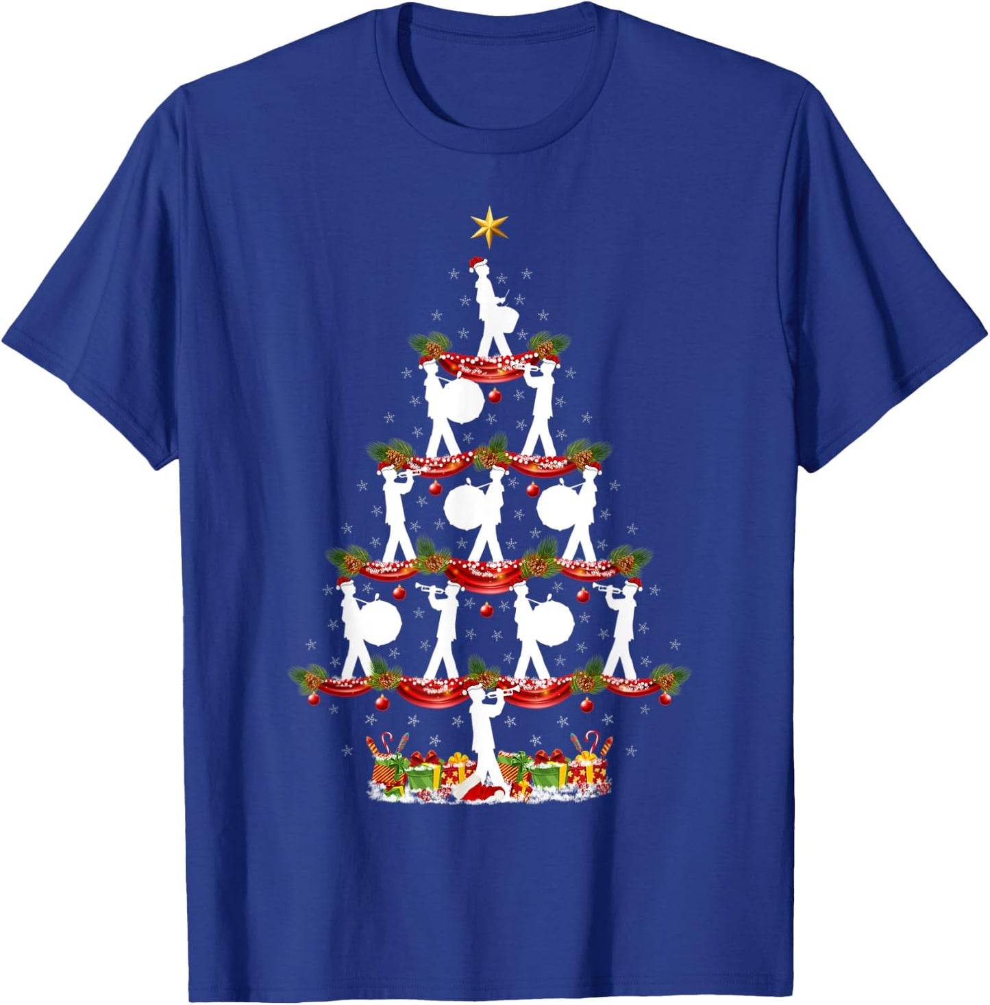 Funny Xmas Lighting Marching Band Christmas Tree T-Shirt - T-Shirt | Royal