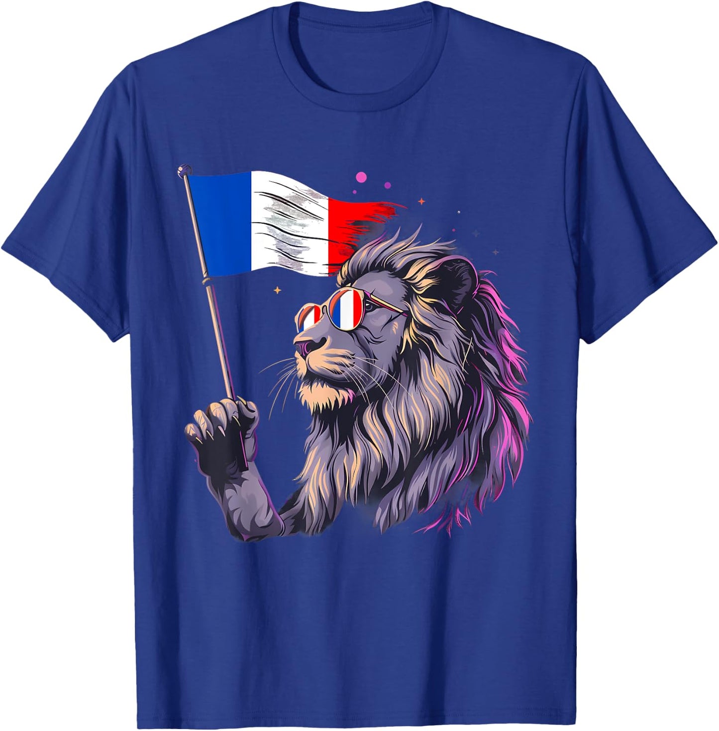 Drapeau Français Lion Racines Françaises Fierté Française France T-Shirt - T-Shirt | Royal