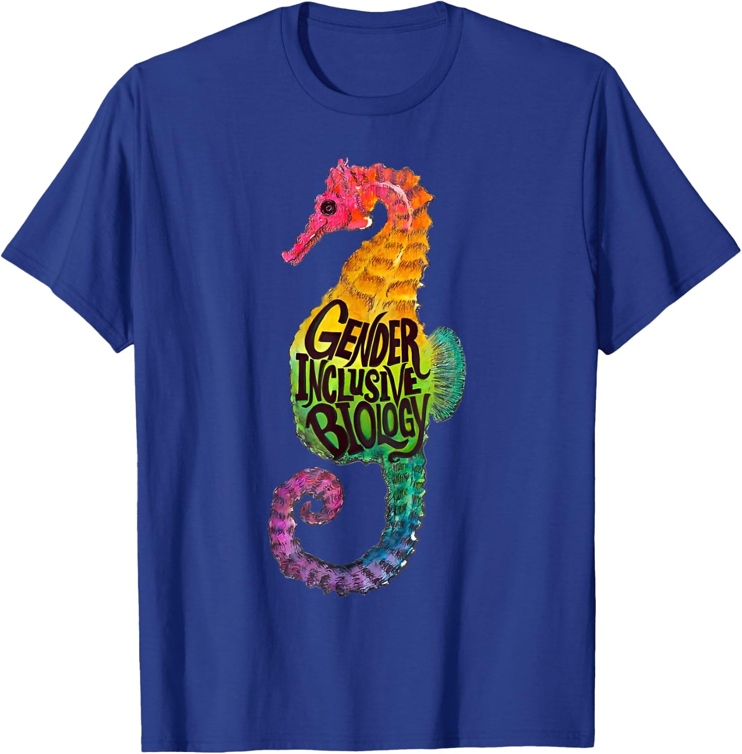 Rainbow Seahorse Dad Gay Pride Month LGBTQ Fathers Day T-Shirt - T-Shirt | Royal