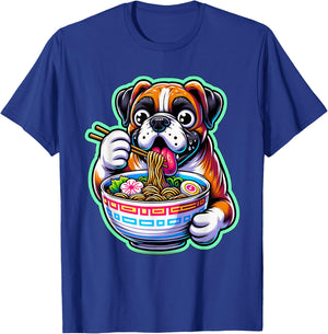 Kawaii Anime Boxer Dog Ramen T-Shirt - T-Shirt | Royal