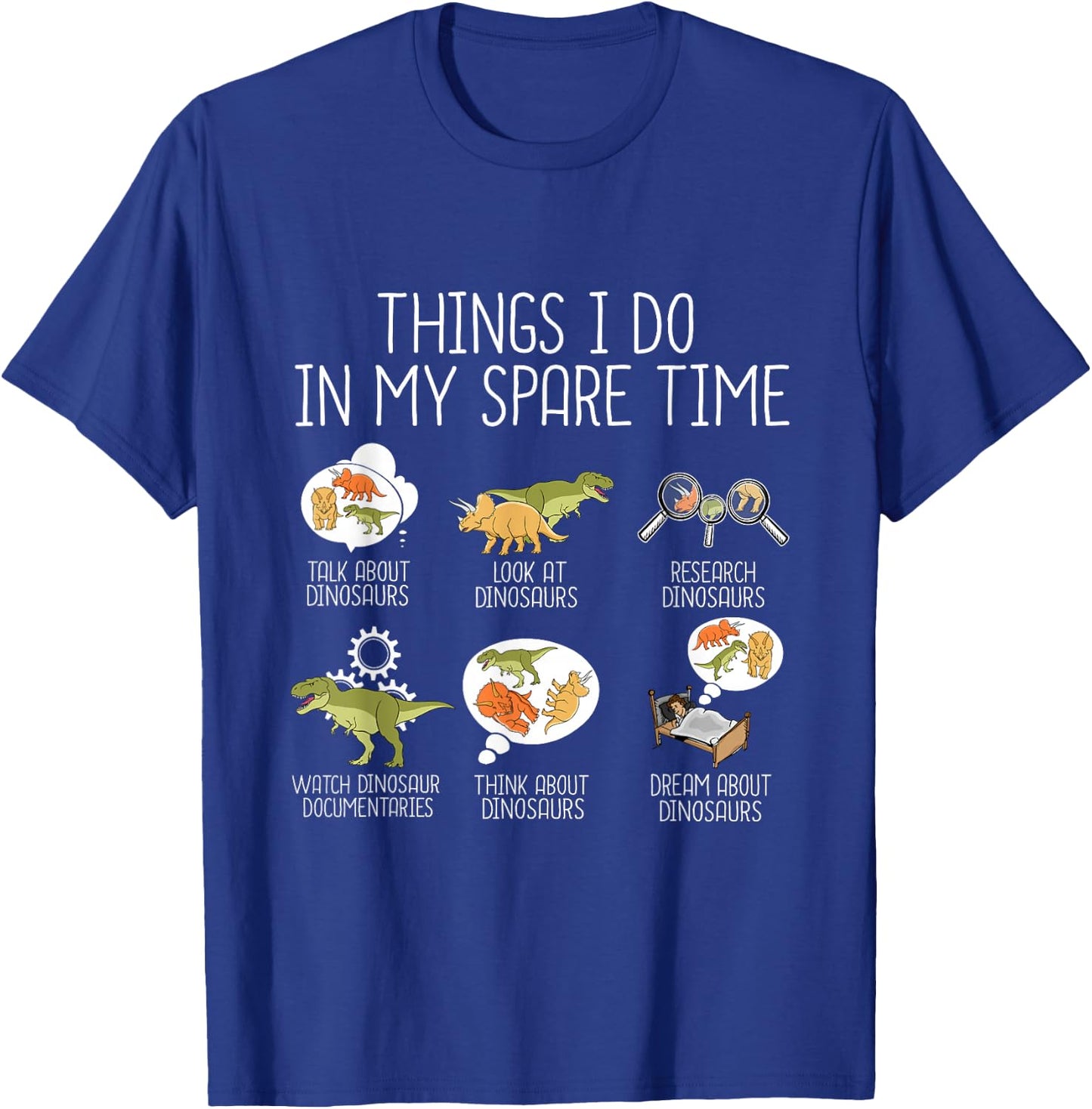 Dinosaur Lover Kids Triceratops T Rex Dinosaur T-Shirt - T-Shirt | Royal