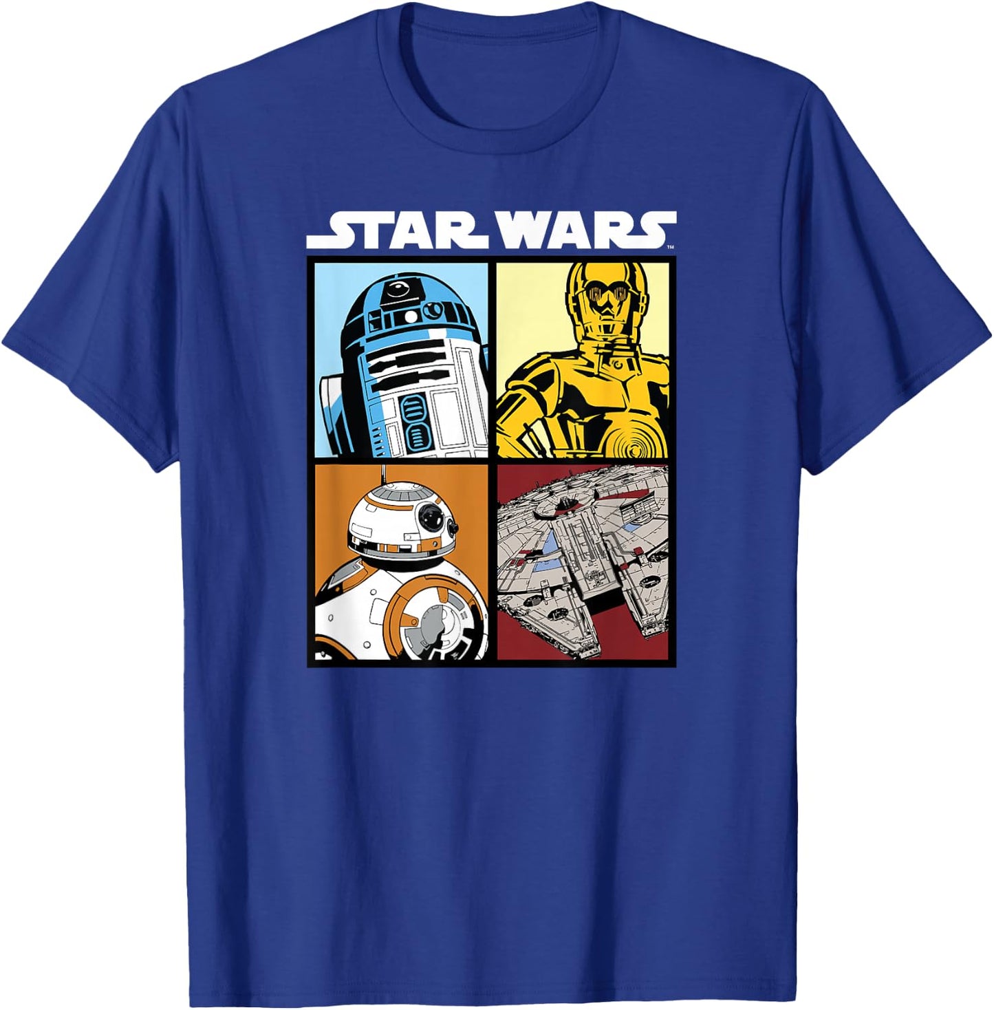 Star Wars Droids and Ships White , black T-Shirt - T-Shirt | Royal