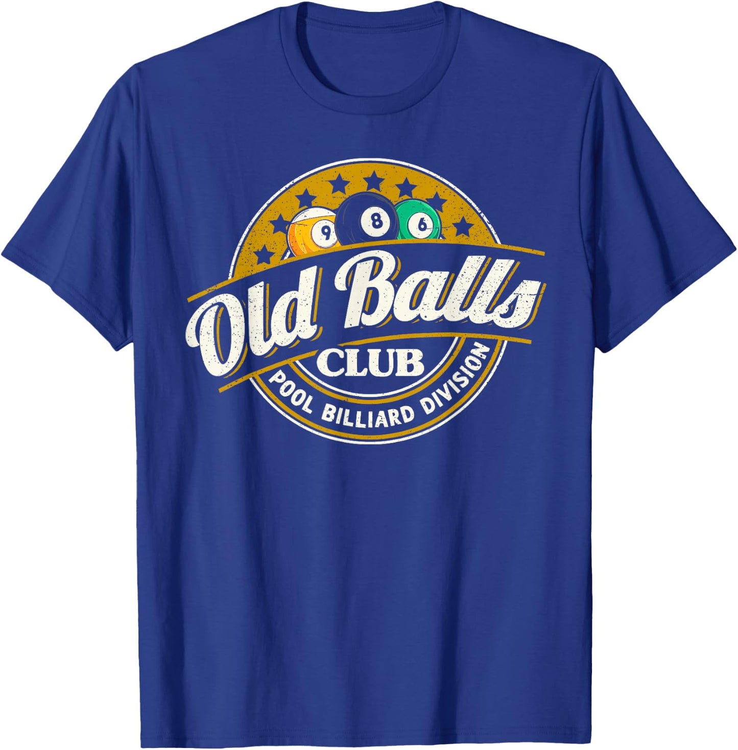 Old Balls Club Pool 8 Ball Billiards Division T-Shirt - T-Shirt | Royal