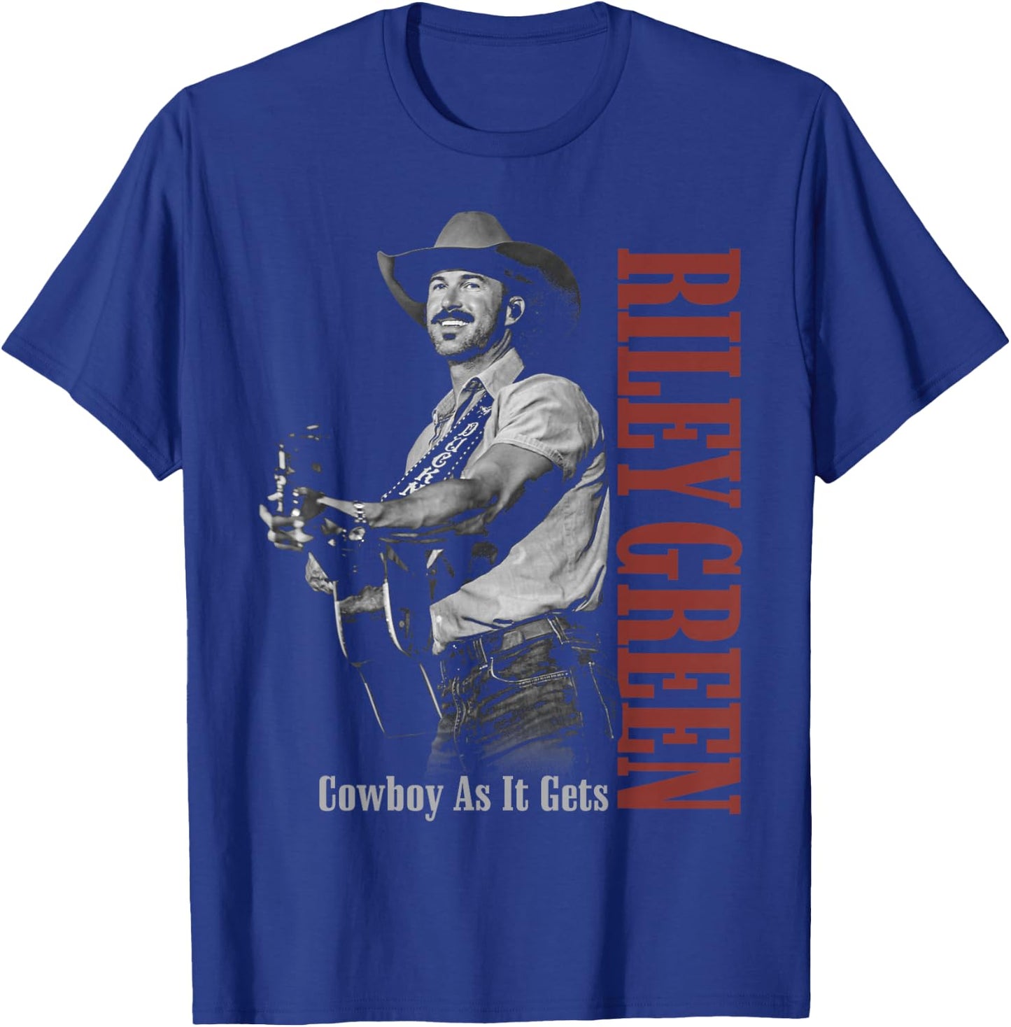 Riley Green Cowboy Guitar T-Shirt - T-Shirt | Royal