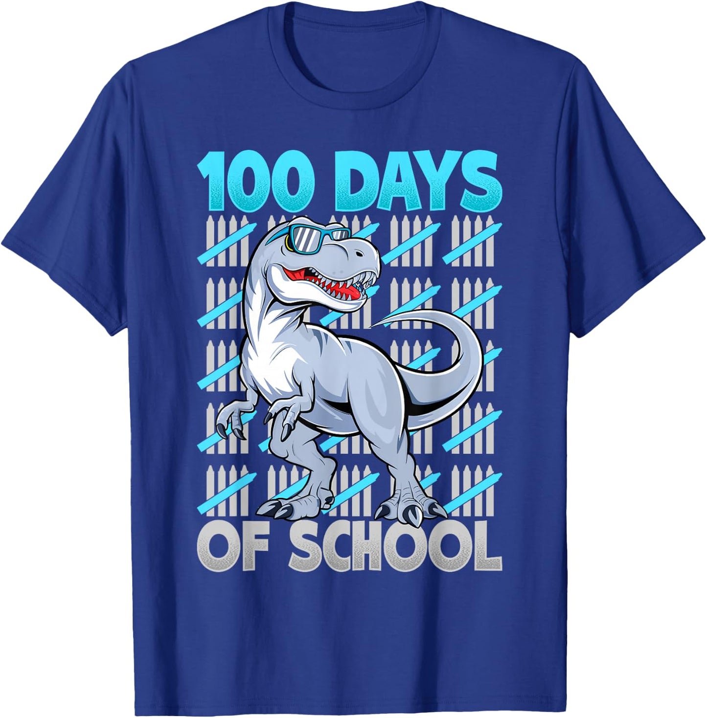 100 Days of School Shirt Boys Girls Kids 100th Day Teacher T-Shirt - T-Shirt | Royal