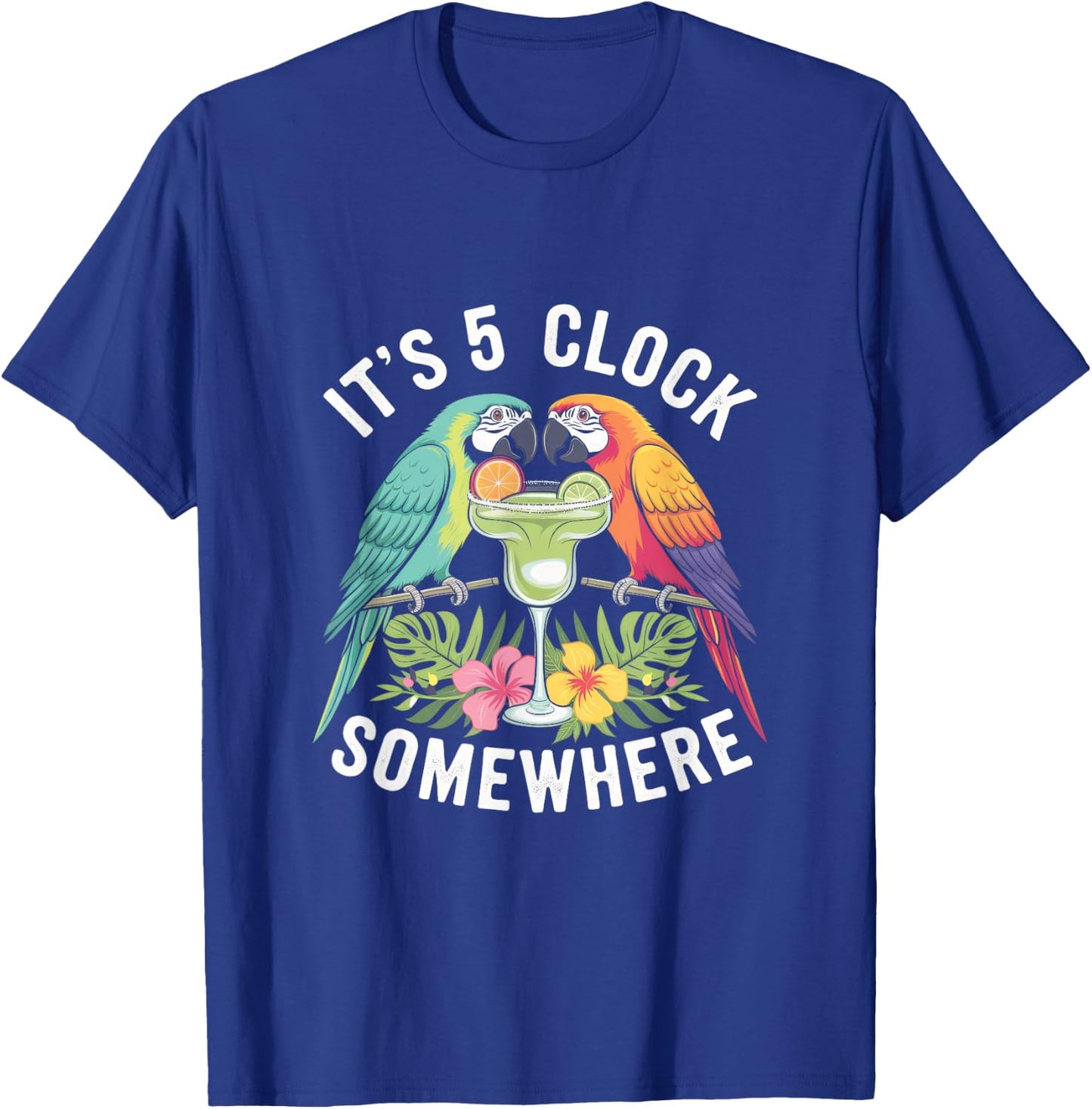 It's 5 O'clock Somewhere - Tropical Vacation T-Shirt - T-Shirt | Royal