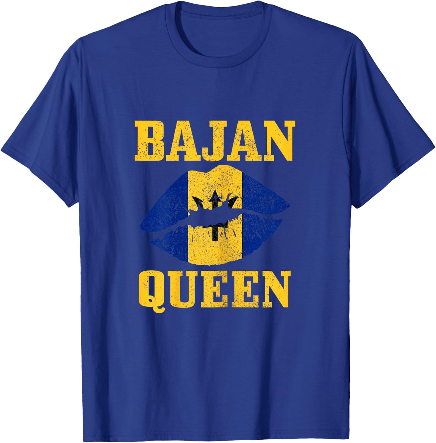 Bajan Queen Barbados Flag Pride Vintage Girl Women T-Shirt - T-Shirt | Royal
