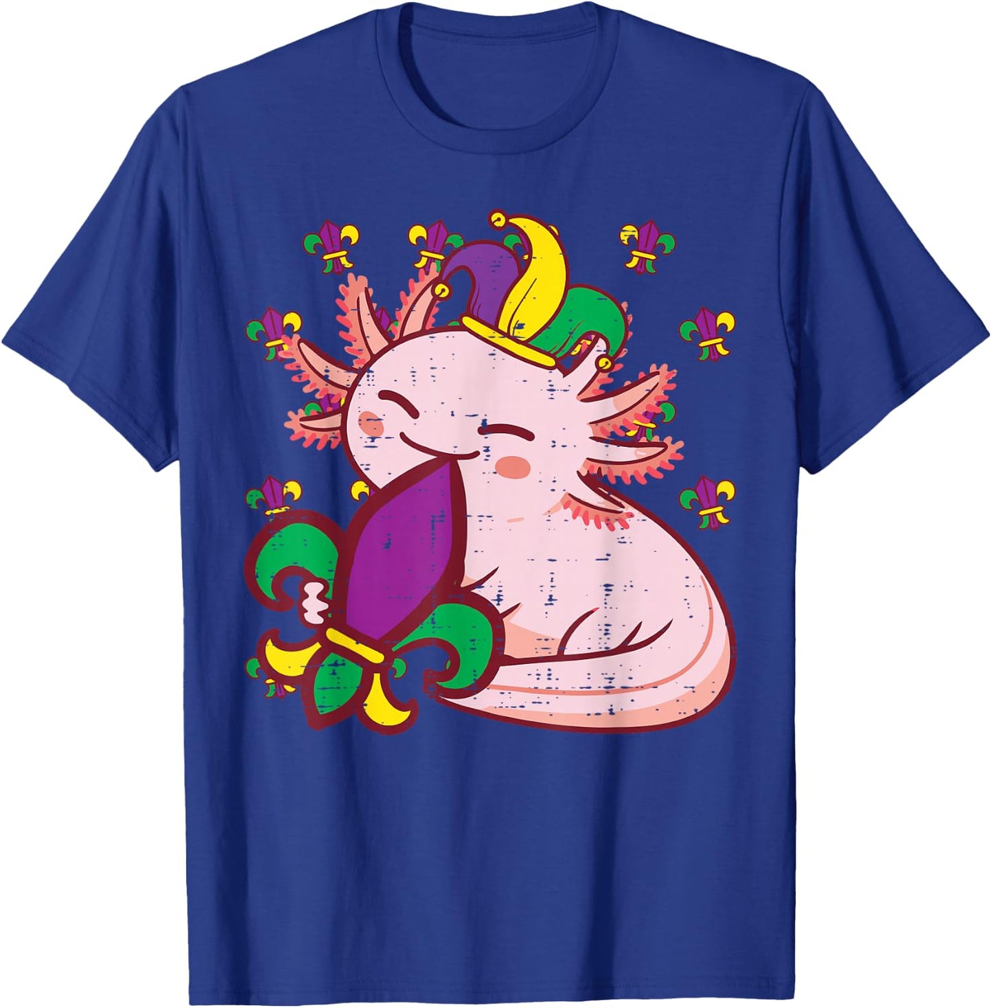 Mardi Gras Axolotl Fat Tuesday Boys Girls Kids Women Men T-Shirt - T-Shirt | Royal