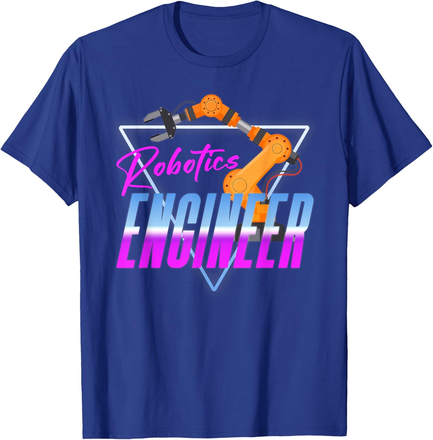 Robot Robotics Engineer Retro Vintage 80s 90s Robotics T-Shirt - T-Shirt | Royal