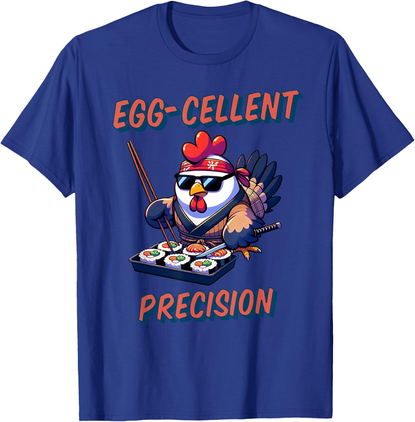 Funny cute Anime Ninja Chicken Sushi Eggcellent T-Shirt - T-Shirt | Royal