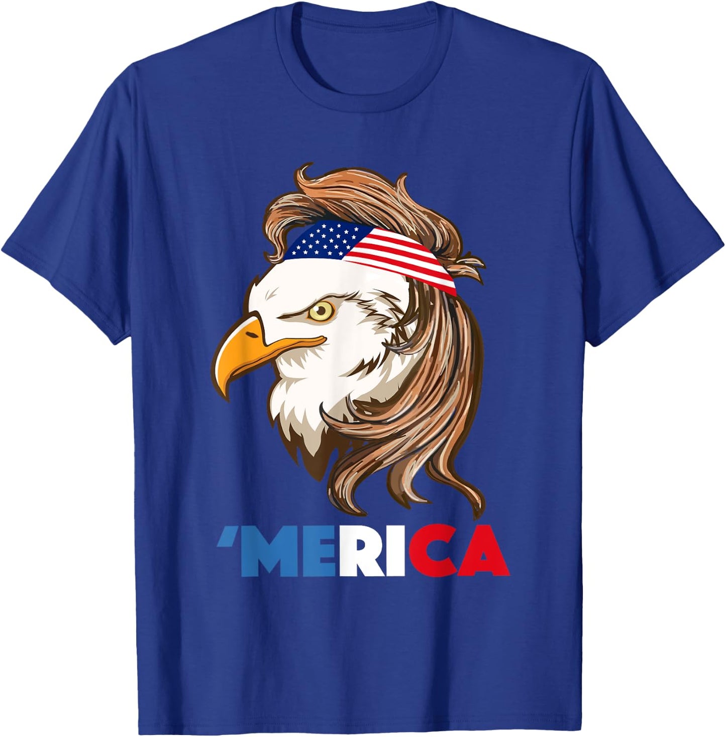 Bald Eagle Mullet 4th of July Gifts American Flag Merica USA Kids Men T-Shirt - T-Shirt | Royal
