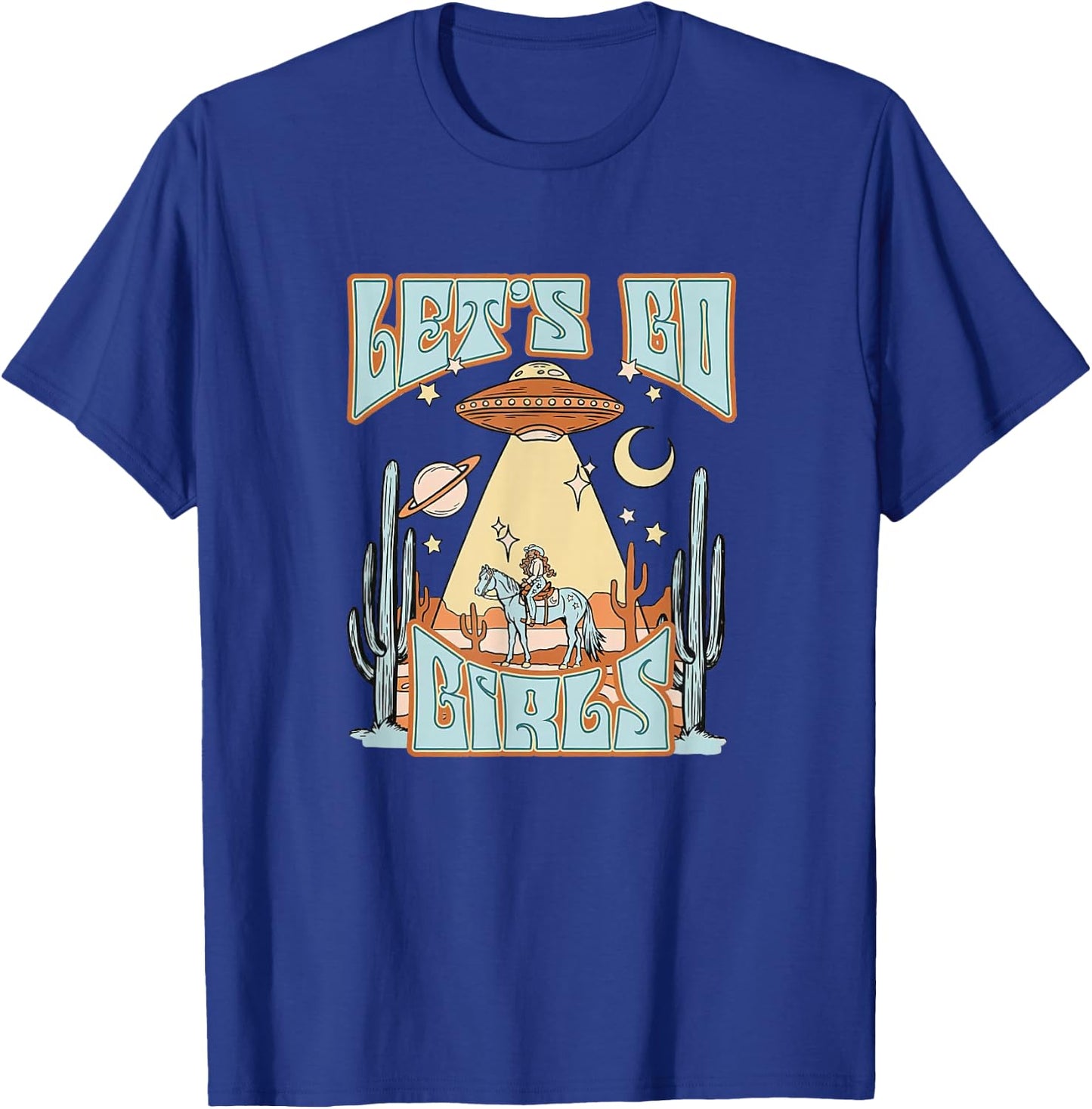 Let's Go Girls Cosmic Cowgirl Vintage Nashville Bachelorette T-Shirt - T-Shirt | Royal