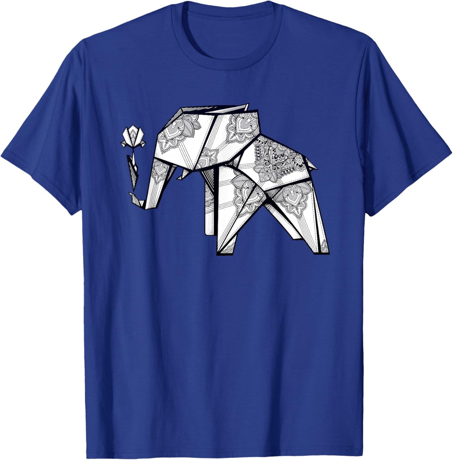 Stay Weird - Origami Elephant - Geometric Boho T-Shirt - T-Shirt | Royal