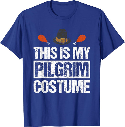 Retro Thanksgiving Shirt Pilgrim Costume Turkey Day Men Boys T-Shirt - T-Shirt | Royal