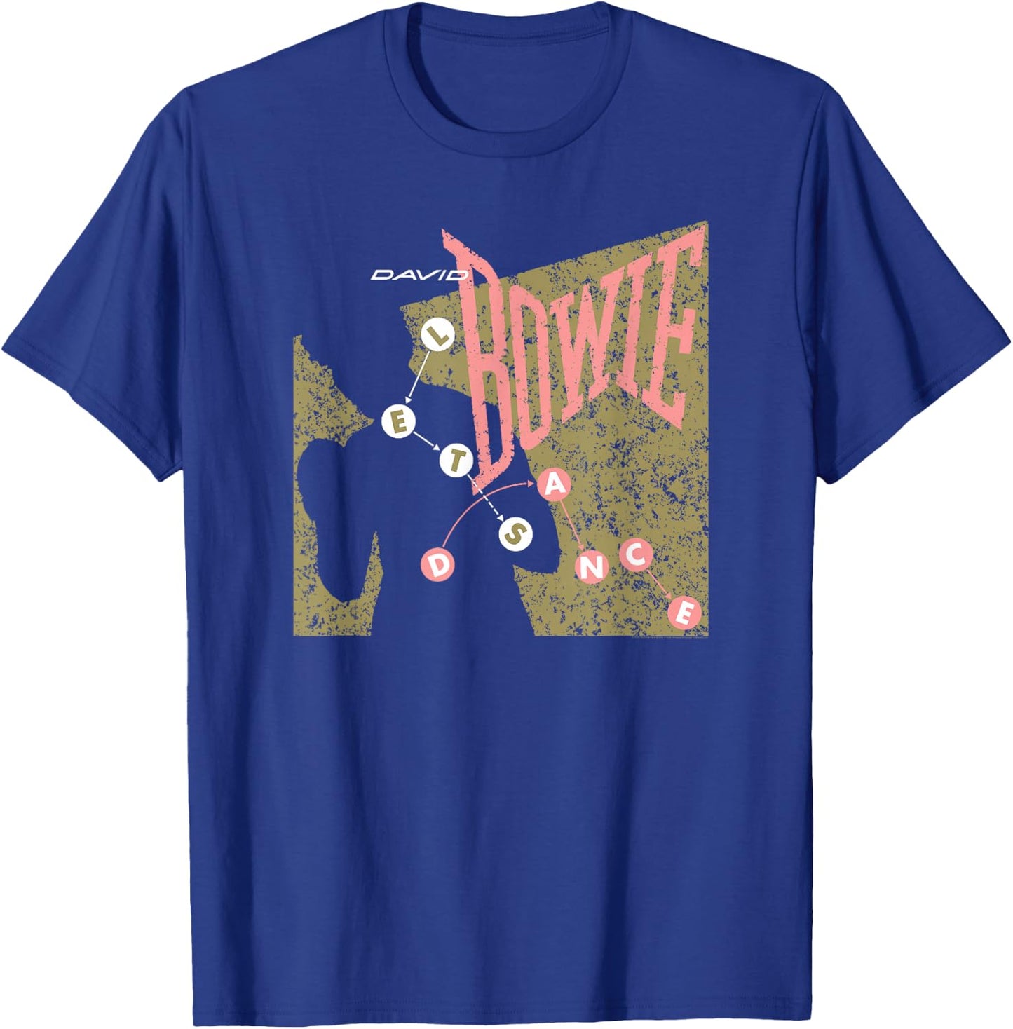 David Bowie Let's Dance Pink and Gold , Black, S T-Shirt - T-Shirt | Royal