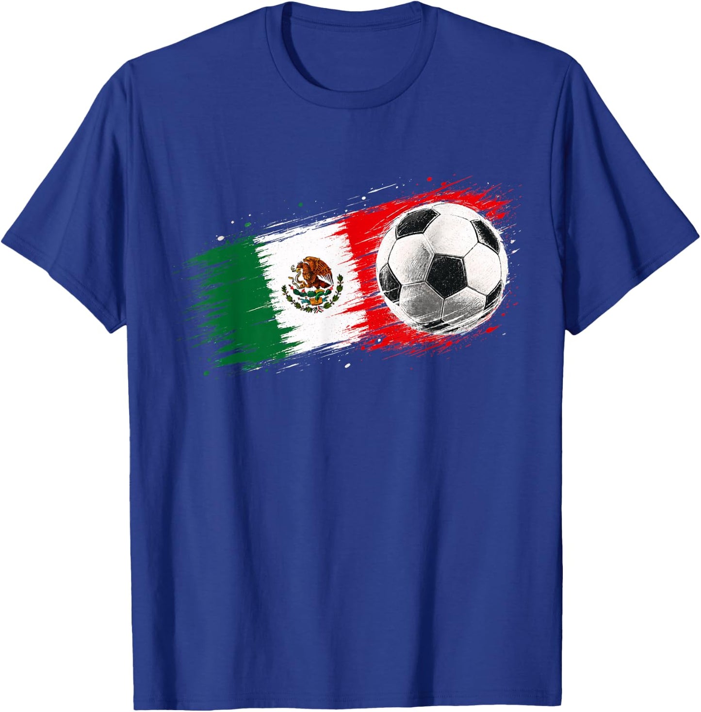 Mexico Soccer Ball Mexico Flag T-Shirt - T-Shirt | Royal