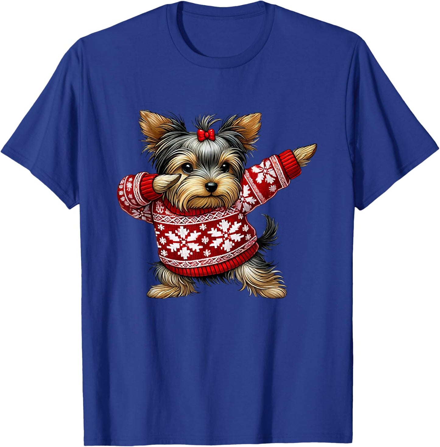 Kids, Men, Women Yorkshire Terrier Christmas Yorkie Ugly Christmas Black Short Sleeve Small T-Shirt - T-Shirt | Royal