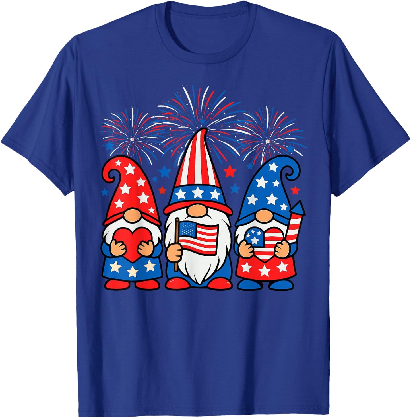 Gnomes American Flag Independence Day Patriotic 4th of July T-Shirt - T-Shirt | Royal
