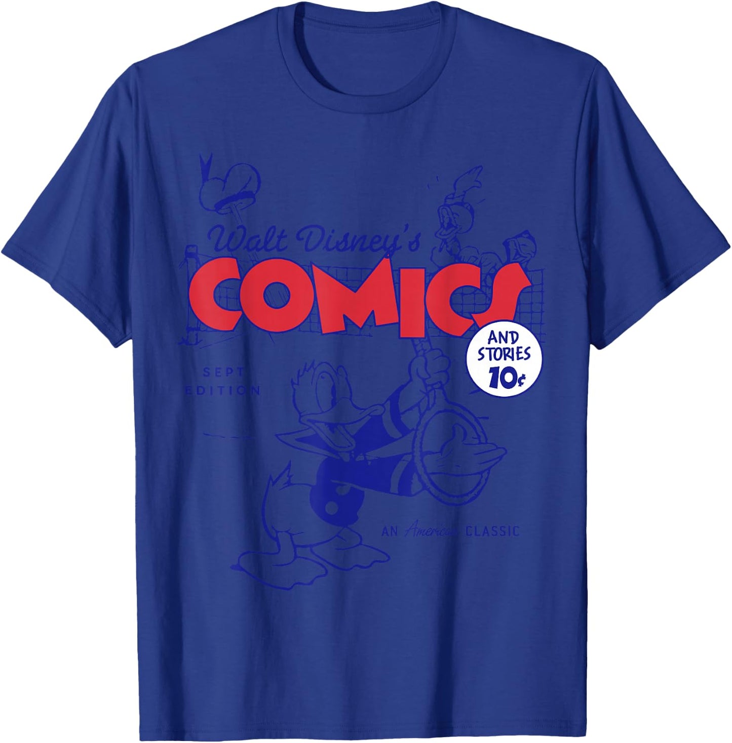 Disney Donald Duck Retro Comic Cover Hat T-Shirt - T-Shirt | Royal