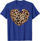 Cheetah Leopard Heart Girls Animal Print , black T-Shirt - T-Shirt | Royal