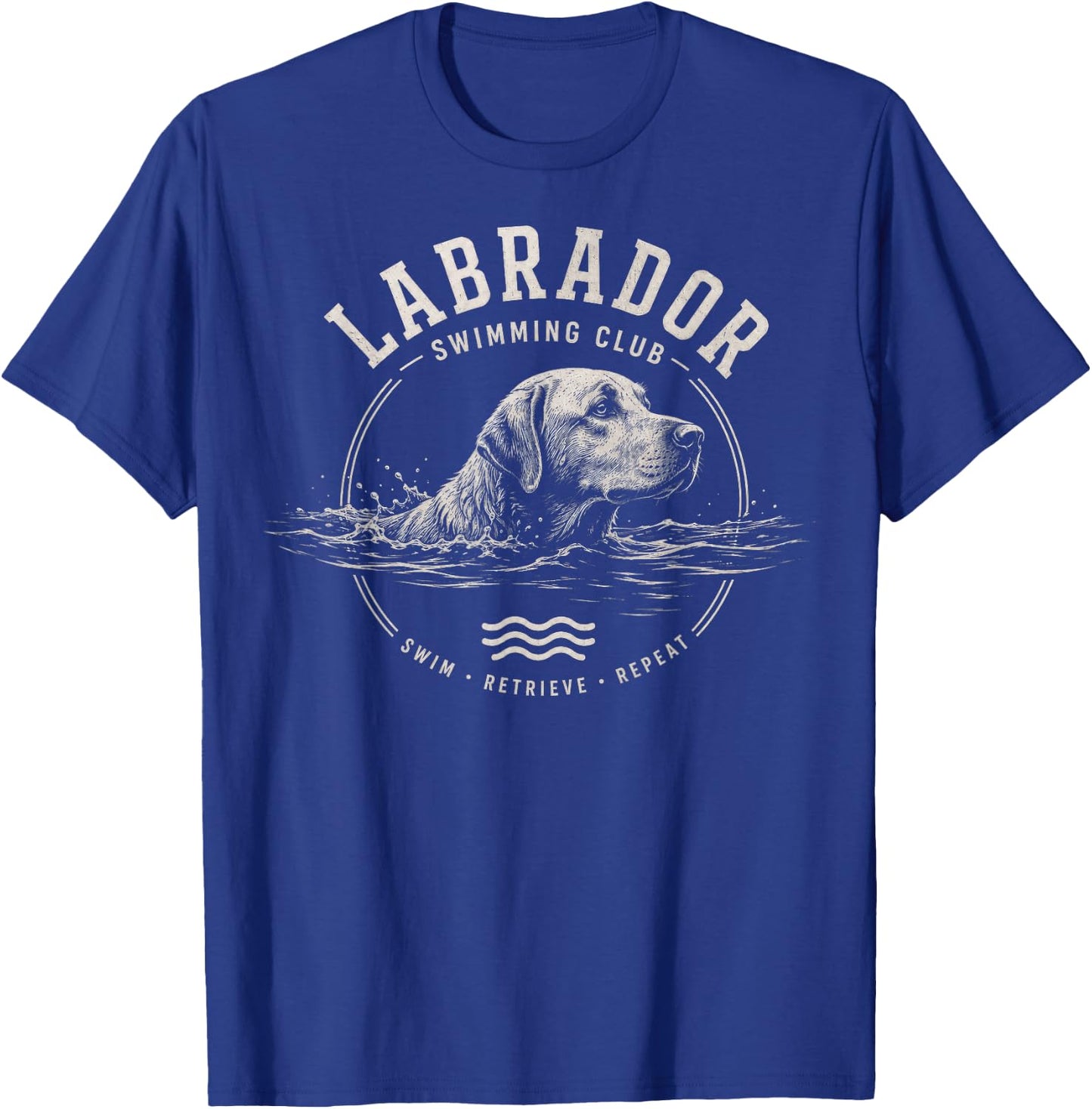 Labrador Swimming T-Shirt - T-Shirt | Royal