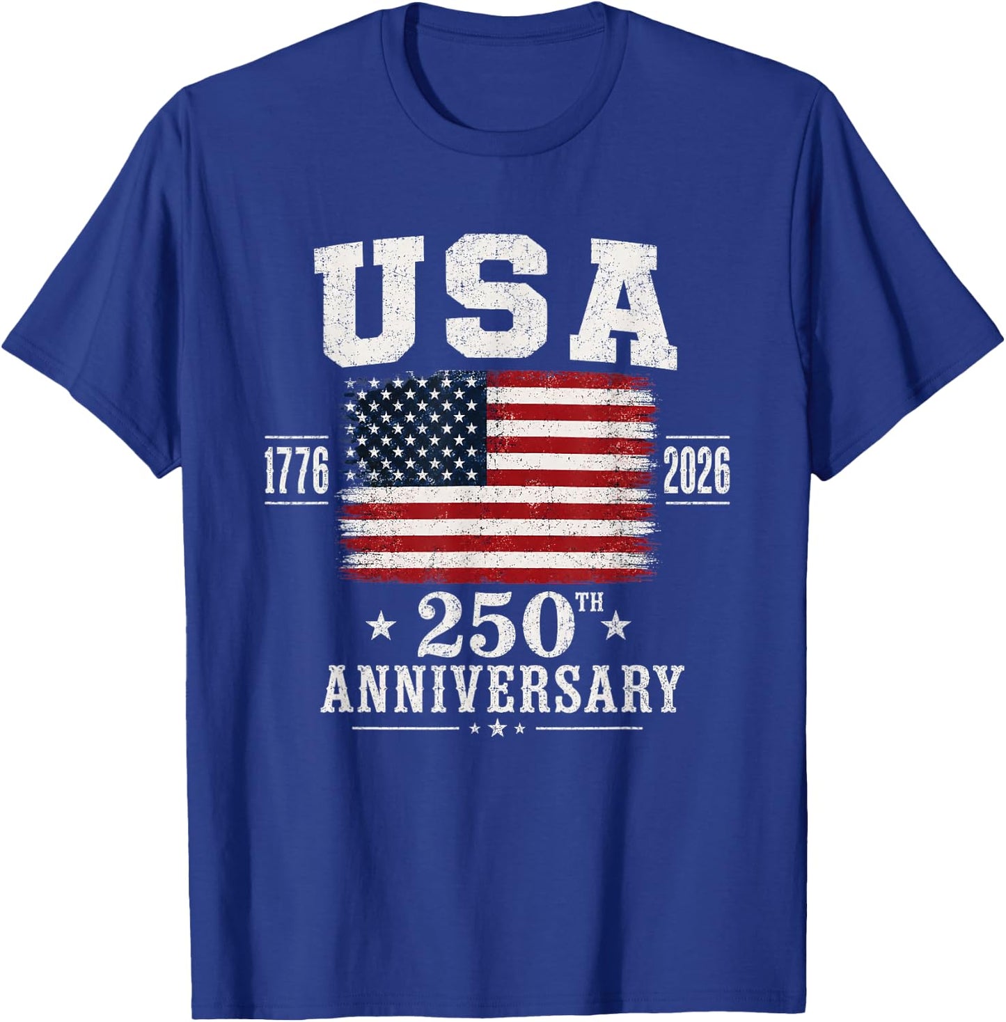 4th of July America US Flag Patriotic 250th Anniversary USA T-Shirt - T-Shirt | Royal