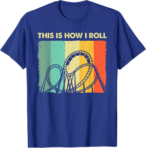 Cool Roller Coaster Women Amusement Theme Park Retro T-Shirt - T-Shirt | Royal