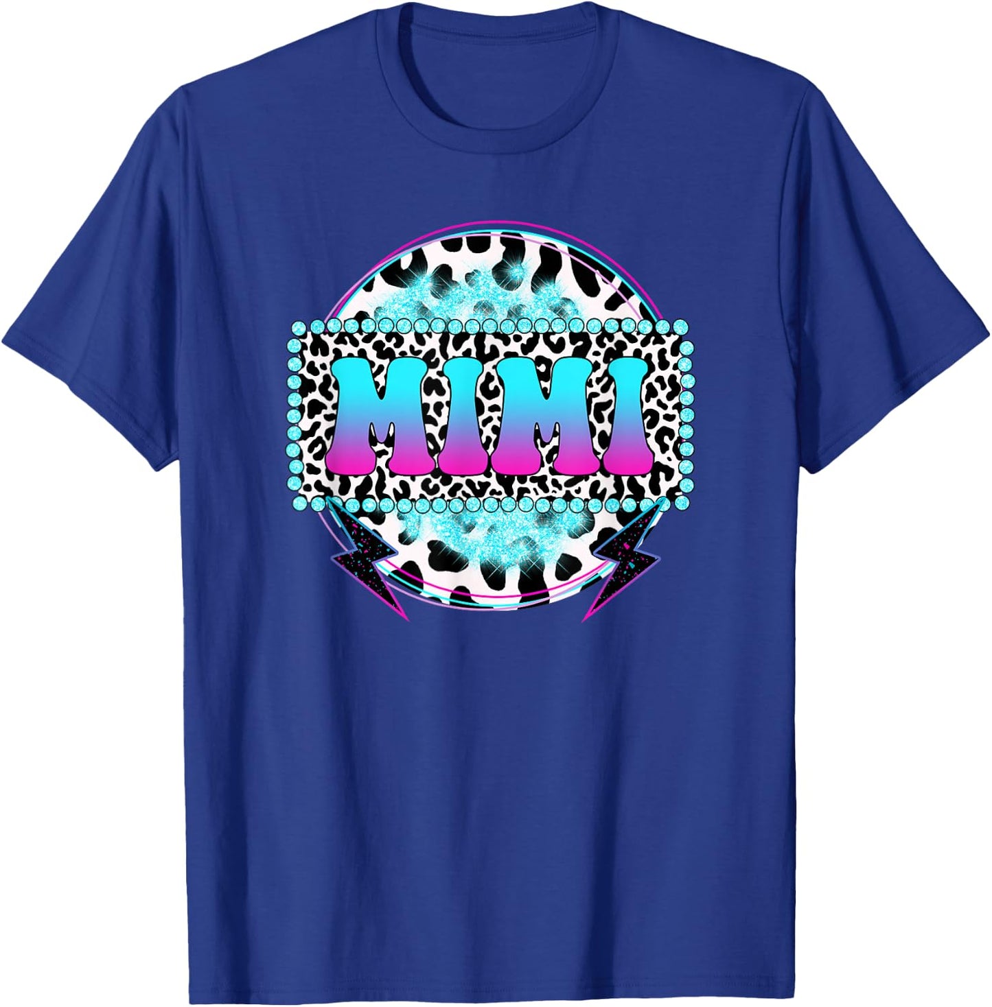 Groovy Mimi Cow Print Pattern Grandma Mother's Day T-Shirt - T-Shirt | Royal