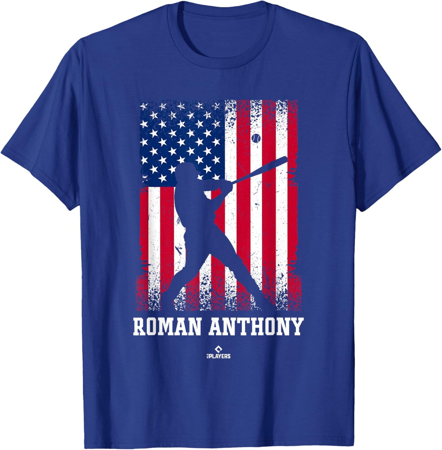 American Flag Swing Roman Anthony Prospect Baseball Fan Gear T-Shirt - T-Shirt | Royal