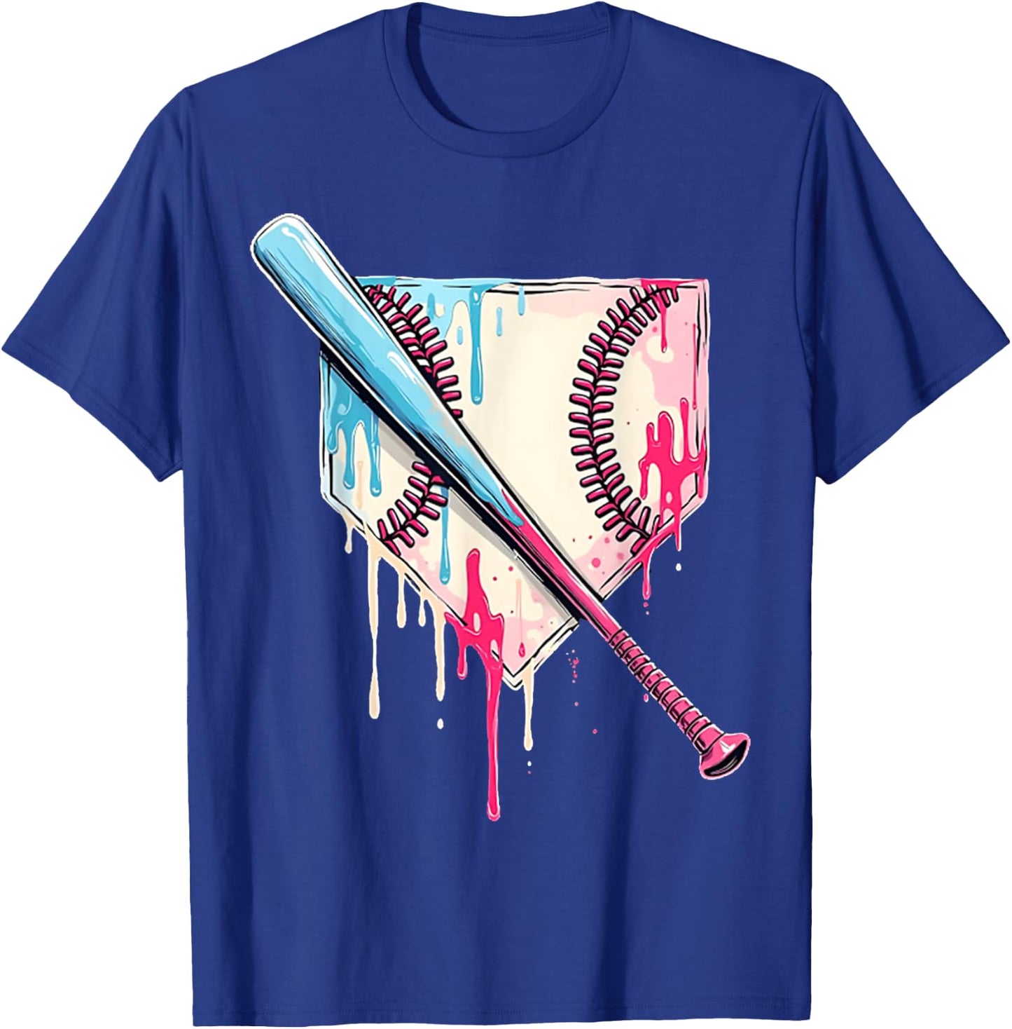 Cool Sport Baseball Home Plate Drip With Sprinkles Drip T-Shirt - T-Shirt | Royal