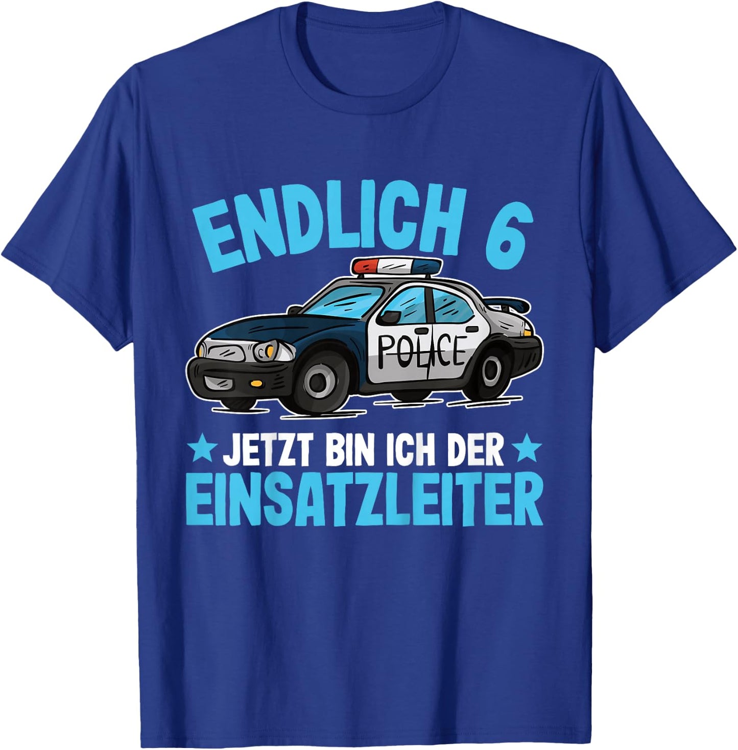 Children's Police Shirt 6 Years Boys Police Birthday , black T-Shirt - T-Shirt | Royal