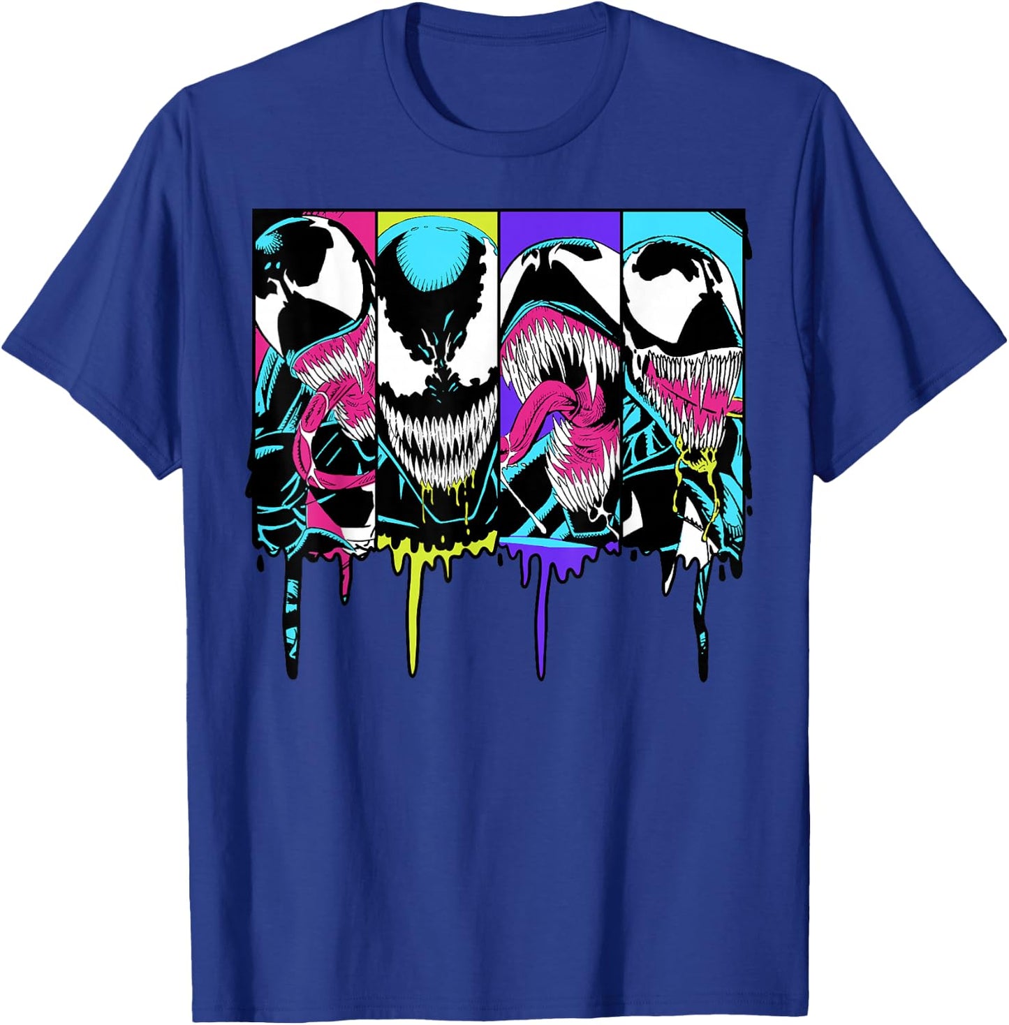 Marvel Venom Colorful Dripping Comic Panel Small T-Shirt - T-Shirt | Royal