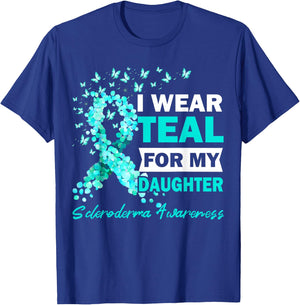 I Wear Teal For My Daughter Scleroderma Awareness T-Shirt - T-Shirt | Royal