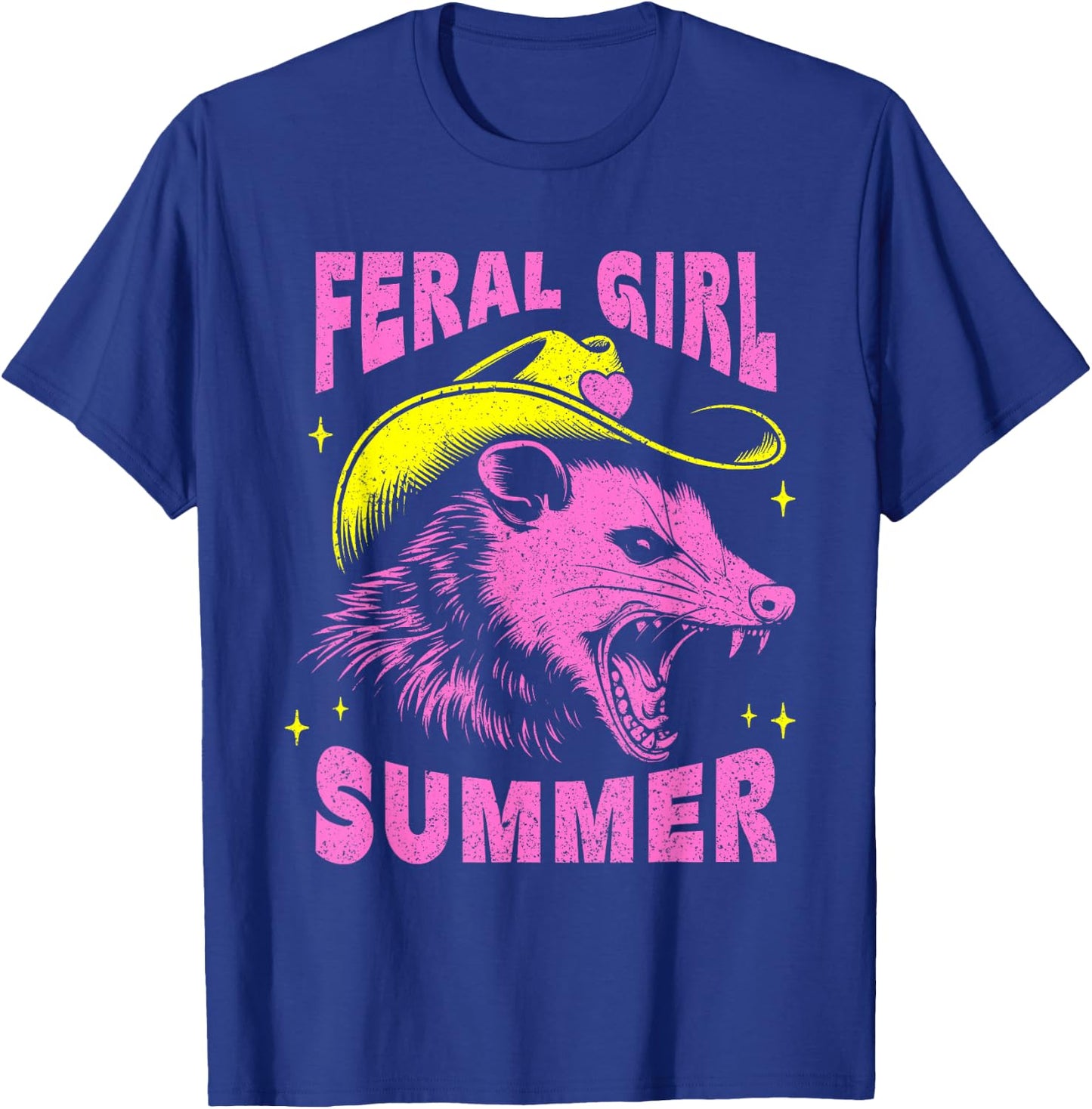 Feral Girl Summer Opossum Vintage T-Shirt - T-Shirt | Royal