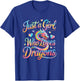 Just a Girl Who Loves Dragons Cute Colorful Dragon T-Shirt - T-Shirt | Royal