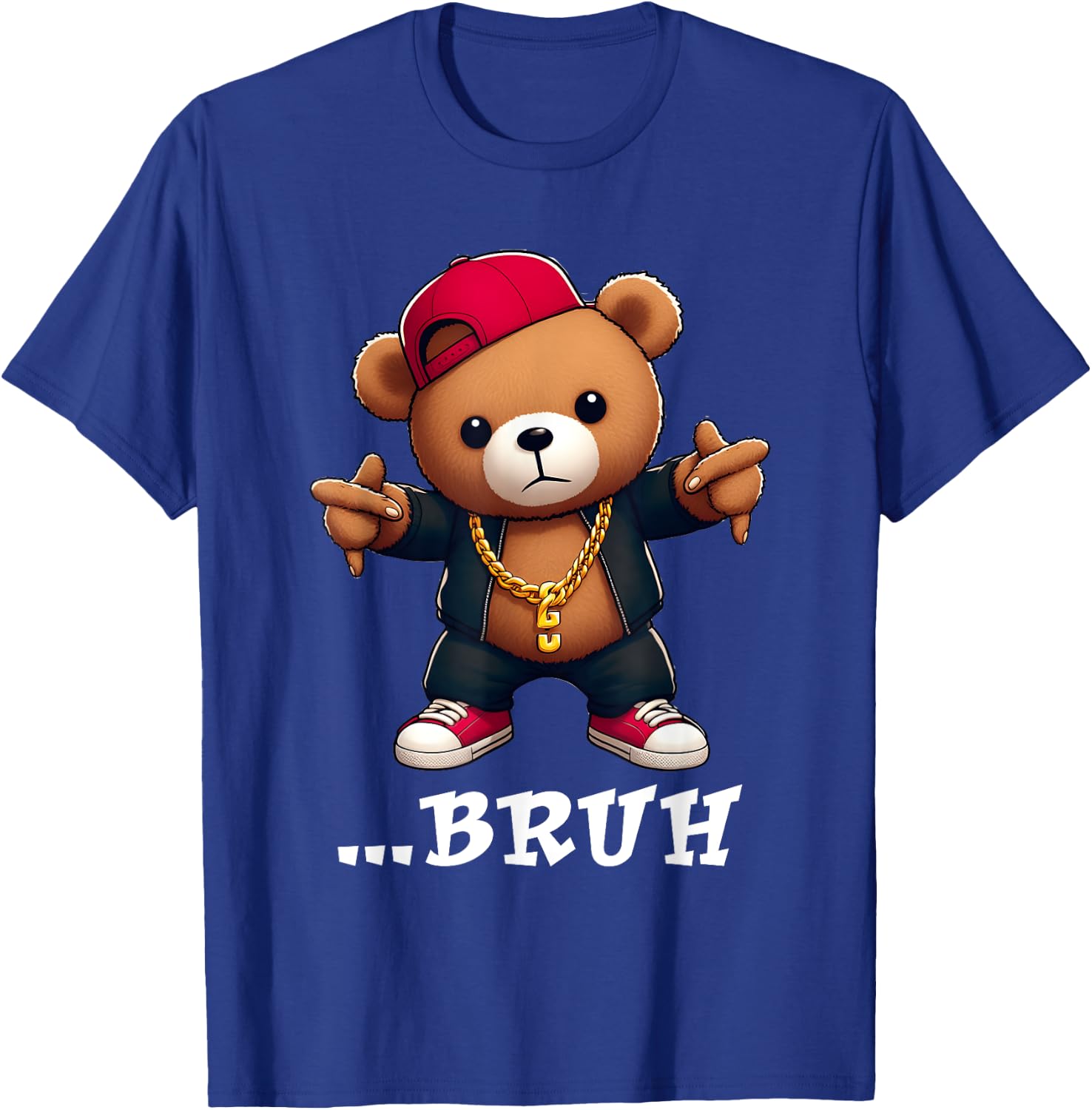 Bruh Meme Hip Hop Teddy Bear Life Street Style Teenager T-Shirt - T-Shirt | Royal