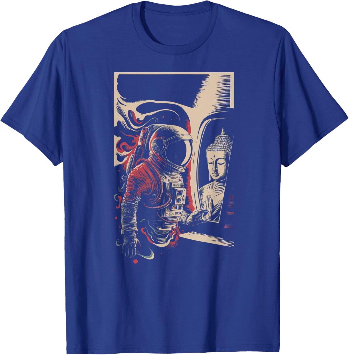 Astronaute Bouddha Spirituel Zen Sci-Fi Space Esthétique Homme T-Shirt - T-Shirt | Royal
