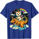 Cat Riding Dinosaur Kitten Lover Space Galaxy T-Shirt - T-Shirt | Royal