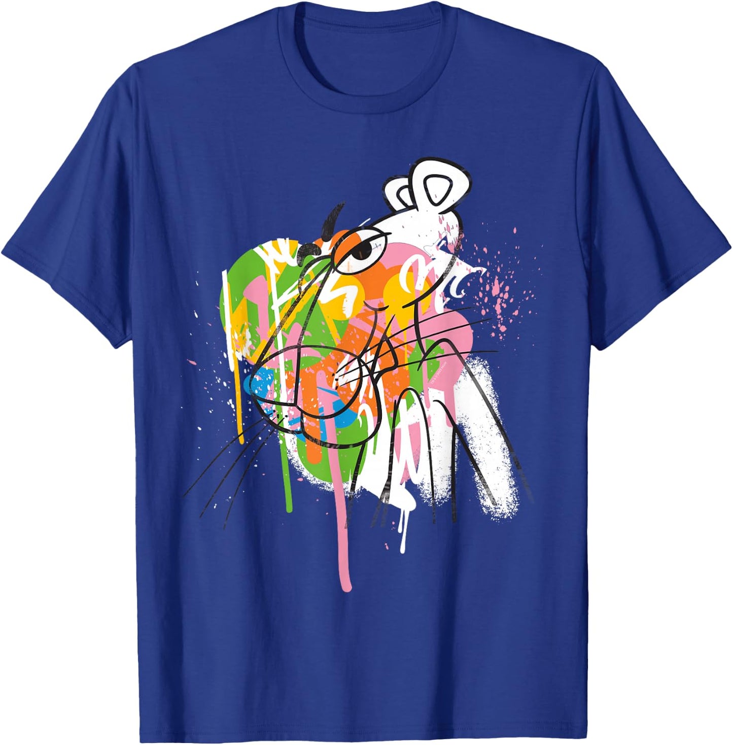 Pink Panther Graffiti Black Line Art T-Shirt - T-Shirt | Royal