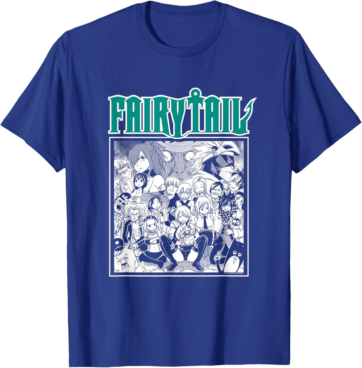 Fairy Tail Manga Black and White Group Shot Anime T-Shirt - T-Shirt | Royal